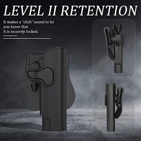 1911 Full Size Holster 5 inch, OWB Holsters for Colt 1911 / Elite Force 1911 / Kimber 1911 / Rock Island Armory 1911 / Springfield 1911 - Index Finger Released | Adjustable Cant | Autolock -Right Hand