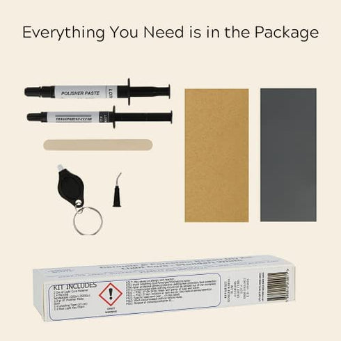 Granite, Porcelain & Marble Repair Kit - Standard White - Fix Chips & Defects in Minutes | Restore Tiles & Countertops with Ease | for Quartz, Corian, Acrlic and Fiberglass I Flawless Results