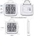 Number-one Shower Clock Digital Bathroom Countdown Clock Battery Operated Kitchen Wall Timer Clock, Waterproof for Water Spray, Large LCD Screen, Temperature Humidity Display for Shower Cooking, White