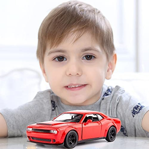 TGRCM-CZ 1/36 Scale Challenger Casting Car Model, Zinc Alloy Toy Car for Kids, Pull Back Vehicles Toy Car for Toddlers Kids Boys Girls Gift (Red )