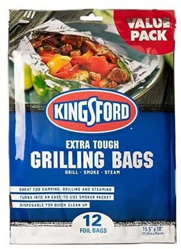 Kingsford Extra Tough Aluminum Grill Bags, for Locking in Flavors & Easy Grill Clean Up, Recyclable & Disposable (8)