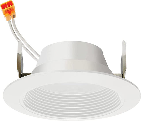 Basics 4 in. 2700K Soft White LED 600 Lumen Retrofit Downlight Baffle Trim Module, White