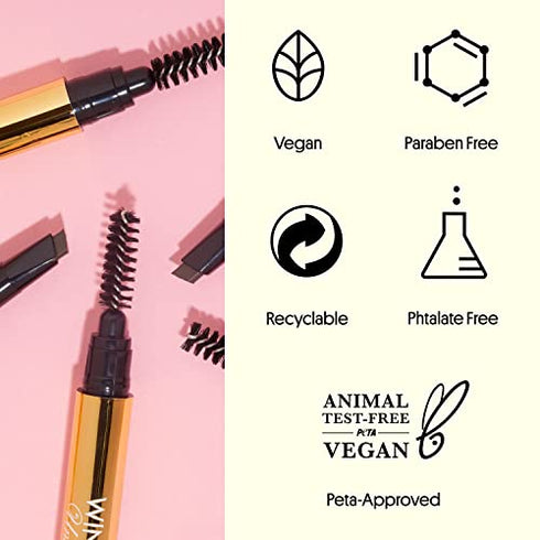 Winky Lux Uni Brow Universal Eyebrow Pencil, Brow Pencil and Eyebrow Makeup for All Brow Shades, Blonde Eyebrow Pencil and Black Eyebrow Pencil, Eyebrow Color
