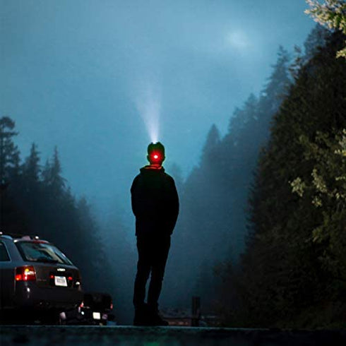 EverBrite Headlamp-300 Lumens Headlight with Red/Green/White Light and Tail Light, 7 Lighting Modes, Perfect for Trail Running, Camping, Hiking and More, Adjustable Headband,3 AAA Batteries Included