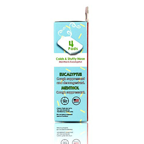 RaZbaby Vapor-RaZ Refills/Baby Cough and Cold Relief/Use at Home & on The go/All Natural Menthol & Eucalyptus / 4 Refills