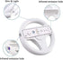 Steering Wheel for Wii Controller, 2 pcs White Racing Wheel Compatible with Mario Kart, GEEKLIN Game Controller wheel for Nintendo Wii Remote Game-White