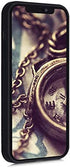 kwmobile Wood Case Compatible with Apple iPhone 12 Pro Max - Phone Case with TPU Bumper - Navigational Compass Dark Brown