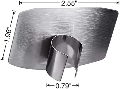 Akkya Finger Guards for Cutting Stainless Steel Finger Protector for Knife Cutting Kitchen Tool Finger Guard for Food Chopping Cutting Avoid Hurting 4 Pack