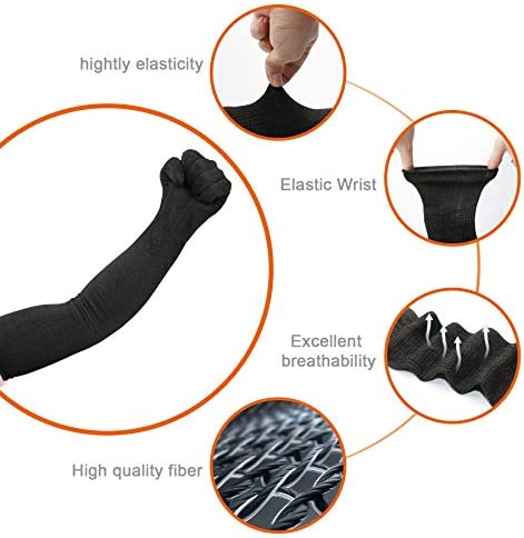 CAWANFLY Protective Kevlar Gloves with Sleeves Level 5 Protection Heat & Cut Resistant Sleeves Gloves Safety Sleeves for Welding, Kitchen, Gardening