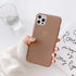 Ownest Compatible with iPhone 12 Case, 12 Pro Case for Soft Liquid Silicone Heart Pattern Slim Protective Shockproof Case for Women Girls for iPhone 12/12 Pro-Brown
