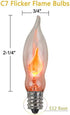 SUNSGNE Christmas Flicker Flame String Lights, 10Ft Amber Flame Lights Outdoor Patio Lights C7 Christmas String Lights for Outdoor Halloween Christmas Decoration- Green Wire