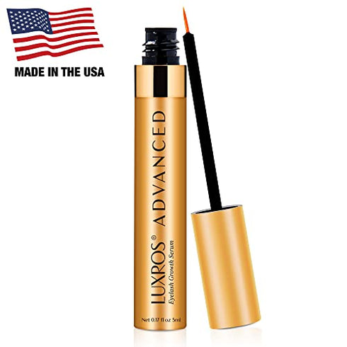 LUXROS Eyelash Growth Serum, Eyelash Enhancing Serum, Lash Boost Serum for Longer, Thicker Healthier Lashes in 3 -4 Weeks, Made in USA, 5ml, 6 Month Supply