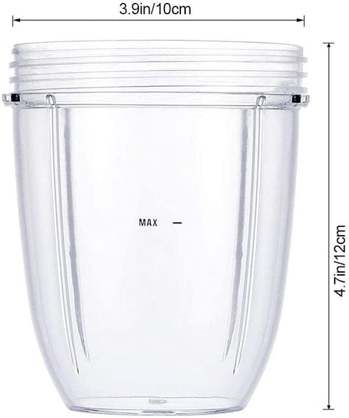 Blender Cups for Nutribullet Blender, Blender Replacement Parts 18OZ Cups with 2 Flip Top To Go Lids and 2 Rubber Gaskets Compatible with Nutri Bullet 600W/900W Blenders (6 PCS)