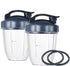 Blender Cups for Nutribullet Blender, Blender Replacement Parts 18OZ Cups with 2 Flip Top To Go Lids and 2 Rubber Gaskets Compatible with Nutri Bullet 600W/900W Blenders (6 PCS)