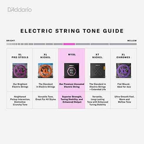 D'Addario Guitar Strings - NYXL Electric Guitar Strings - NYXL1149-3P - Unrivaled Strength, Tuning Stability, Enhanced Mid-Range - For 6 String Guitars - 11-49 Medium, 3-Pack
