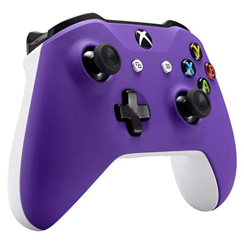 eXtremeRate Soft Touch Purple Faceplate Cover, Front Housing Shell,Soft Grip Back Panels for Xbox One X & One S Controller Model 1708