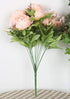 Duovlo Springs Flowers Artificial Silk Peony Bouquets Wedding Home Decoration,Pack of 1 (Spring Orange-Pink)