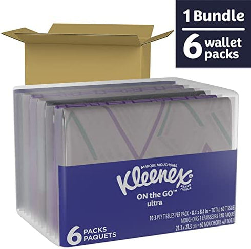 Kleenex Everyday Tissues Wallet - 6 10-count packs