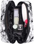 ZOEO Makeup Pouch Sugar Skull Mexican Floral Halloween Mini Makeup Bag Organizer Travel Zip Toiletry Bag Small Cosmetic Train Case Beauty Bag for Teens Girls Women Black White