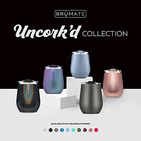 BrüMate Uncork'd XL MÜV - 100% Leak-Proof 14oz Insulated Wine Tumbler with Lid - Vacuum Insulated Stainless Steel Wine Glass - Perfect For Travel & Outdoors (Walnut)