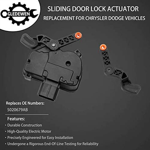 Door Lock Actuator Left & Right Side Sliding Door Actuator | Replacement for 2008-2016 Chrysler Town & Country, 2008-2019 Dodge Grand Caravan | Replaces# 5020679AB, 5020678AA