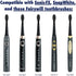 Sonic-FX Replacement Electric Toothbrush Heads Compatible with Fairywill, Sonic-FX and SnapWhite for Adults and Kids | Soft Charcoal/Nylon Bristles Sonic Replacement Toothbrush Heads (Black,Pack of 8)