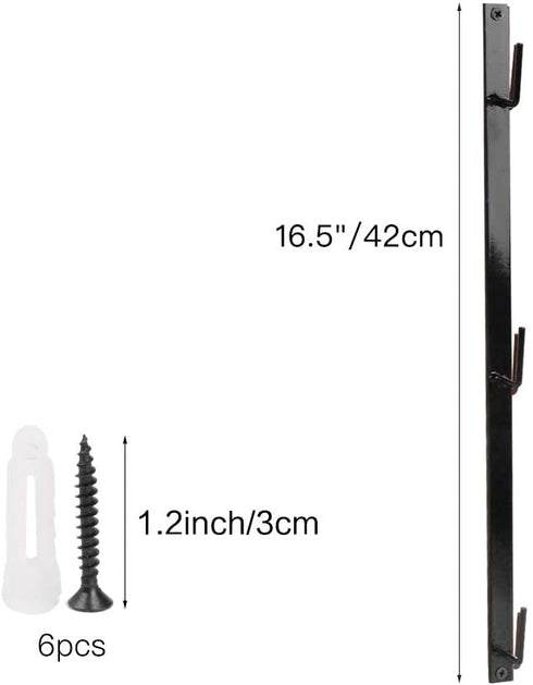 Fvstar 4pcs Coffee Mug Racks Retro Wall Mounted Cups Display Holder 12 Hanging Hooks for Mug, Coffee Cups and Kitchenware Organizer (Black)