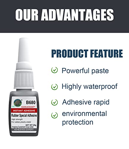 20g Rubber Glue, Rubber Adhesive, for bonding Rubber and Rubber, Rubber and Other Material. Instant Super Glue for Rubber, Tire, Boots, Belt, Foam Rubber, DIY Crafts, Rubber Edge, Rubber Tube