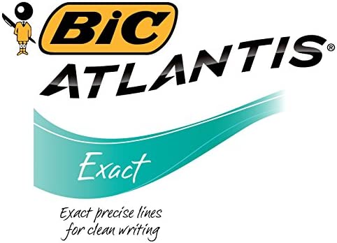 BIC Glide Exact Retractable Ball Point Pen, Fine Point (0.7 mm), Black, Precise Lines For Clean Writing, 12-Count