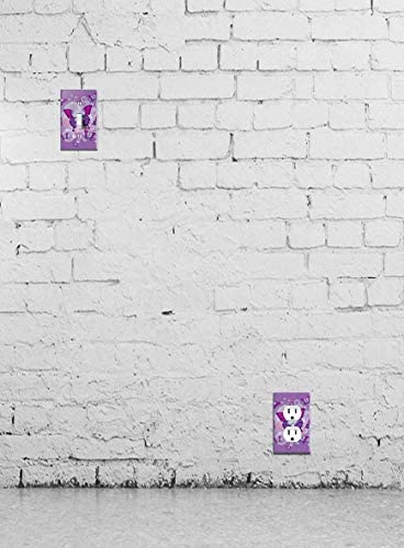 WIRESTER Single Gang Toggle Light Switch Plate/Wall Plate Cover - Pink Purple Butterfly