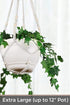 Shineloha 43 Inches Macrame Plant Hanger Large for up to 12 inch Pot Extra Long + Hook | No Tassel, Cotton Rope Hanging Plant Holder with Swag Hook, NO Plant/Pot Included (White)