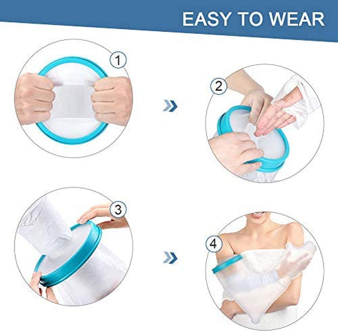 Adult Arm Cast Covers for Shower, Full Arm Cast Sleeve Bag Waterproof Arm Cast Sealed Protector to Keep Wound and Bandage Dry, Fits Broken Arm Elbow Wrist Hand(23.6 inches)