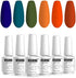 Vishine Gel Polish 6 Colours Soak Off UV LED Nail Art Manicure DIY Salon Gift Set Starter Kit Fall Color Orange Olive Green Colour Series 8ML