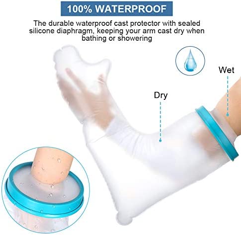 Adult Arm Cast Covers for Shower, Full Arm Cast Sleeve Bag Waterproof Arm Cast Sealed Protector to Keep Wound and Bandage Dry, Fits Broken Arm Elbow Wrist Hand(23.6 inches)