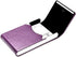 Padike PU Leather Business Card Holder for Women Slim Pocket Business Name Card Holder Stainless Steel Business Card Case with Magnetic Shut (Purple)