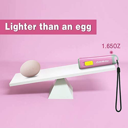 EverBrite Kids Flashlight, Mini LED Flashlight, Plastic Torch Use for Emergencies, Camping, Outdoor with Lanyard 3AAA Battery Included, Pink