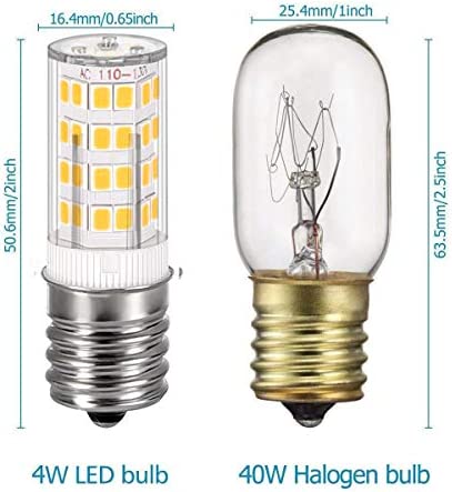 fuda lamp E17 Led Bulb Kei 125V 40W Equivalent Microwave Oven Light Appliance Bulbs Non-Dimmable Warm White 3000K 2 Pack