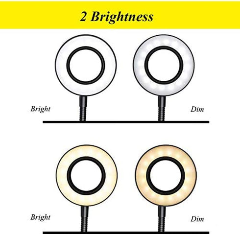 CLOOOUDS 7W Clip on Light, LED Clip On Lamp, USB Reading Book Light, Bed Lamp,Desk lamp, Warm Light and White Light