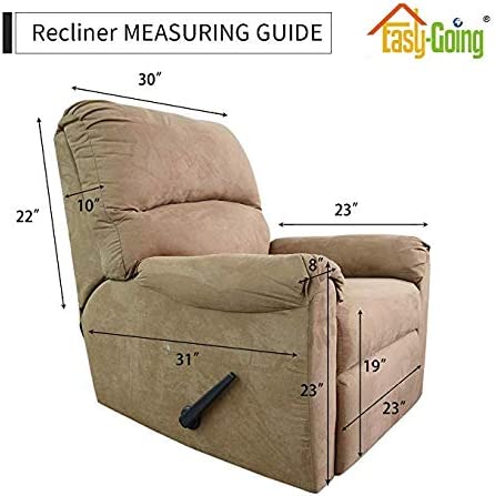 Easy-Going Recliner Chair Slipcover Reversible Sofa Cover Water Resistant Couch Cover Furniture Protector with Elastic Straps for Pets Kids Children Dog Cat (Recliner, Ivory/Ivory)