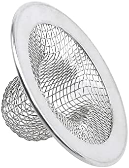 Antrader Kitchen Sink Strainer, 2Pcs Stainless Steel 2-Inch Diameter Mesh Round Filter Bathroom Bathtub Wash Basin Garbage Disposal Basket Filter