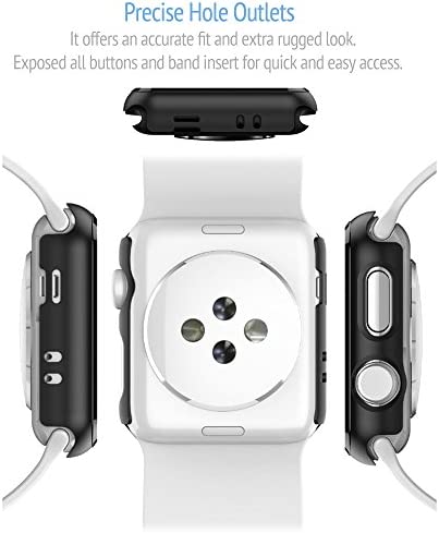 2 Pack Bumper Compatible with Apple Watch Case 42mm Series 3 Series 2 Anti-Scratch Shockproof Ultra-Thin Hard iWatch Protector for Apple Watch Cover 42mm Series 3 / 2