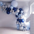 Nalwort Navy Blue Balloon Kit 135PCS 18In 12In 5In Macaron Blue Grey Metallic Sliver Balloon Arch Garland For Festival Picnic Family Engagement, Wedding, Birthday Party, Blue Theme Anniversary Celebration Decoration