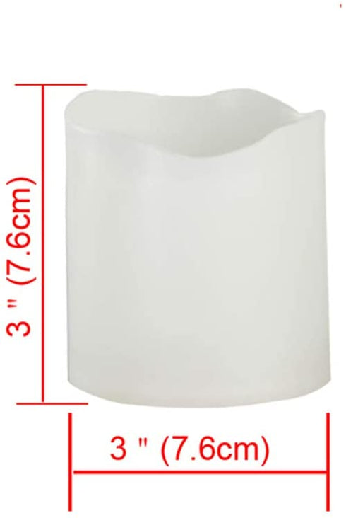 Outdoor Indoor Flameless Pillar Candles, 4 Pack Plastic Resin Battery Operated Electric LED Candle Sets with Cycling 24 Hours Timer Function for Home Party Wedding Decoration, 3"x3"
