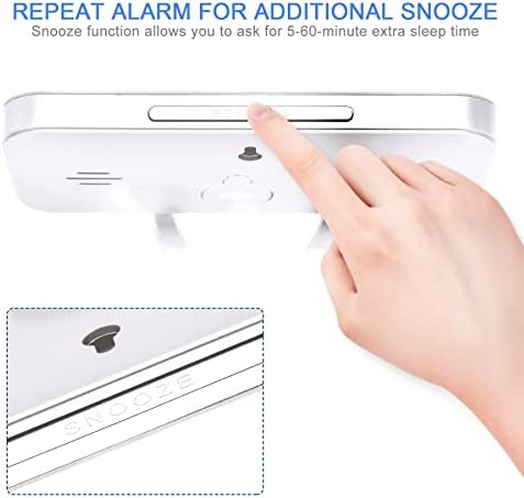 Ygdigital Digital Alarm Clock,6.5 Inch Large Display LED Mirror Electronic Clocks, with Snooze,12/24H,Dual USB Charging Ports, 3 Adjustable Brightness,for Bedroom Home Office -White