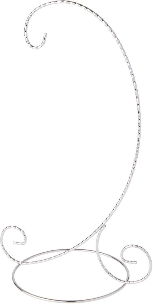 Bard's Twisted Silver-Toned Ornament Stand, Large, 12.25" H x 5.5" W x 7.5" D