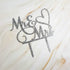 AMINJIE Mr and Mrs Cake Topper, Bride and Groom Sign Wedding/Engagement Cake Toppers Decoration, Silver Glitter Acrylic