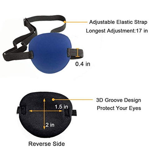 4 PCS Eye Patches, Soft Medical Eye Patch Adjustable Amblyopia Lazy Eye Patches, Pirate Eye Patches for Kids and Adults, 4 Color