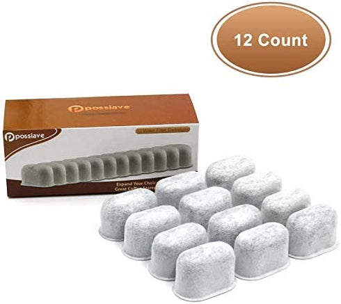 12 Pack Keurig Compatible Water Filters Replacement by Possiave - Charcoal Water Filters for Keurig - Fit Keurig 2.0 and 1.0 Classic Coffee Makers