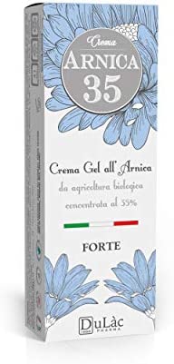 Dulàc Natural Arnica Gel Cream Extra Strength 1.7 Fl Oz with 35% Organic Arnica Montana - Bruise, Joint and Muscle Relief, Made in Italy, Cool Effect