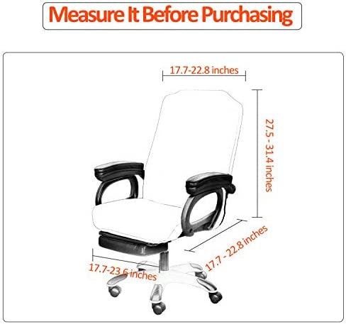 SARAFLORA Office Chair Cover- Large, Black- Removable Computer Chair Cover for Office Chair with Zipper for Universal Rotating Chair Desk Chair Cover High Back Chair Seat Washable Protector for Pets